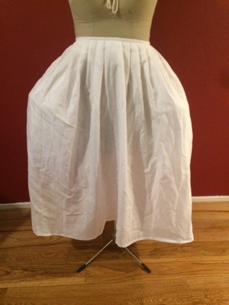 1770s Reproduction Linen Petticoat Cotton Front. 