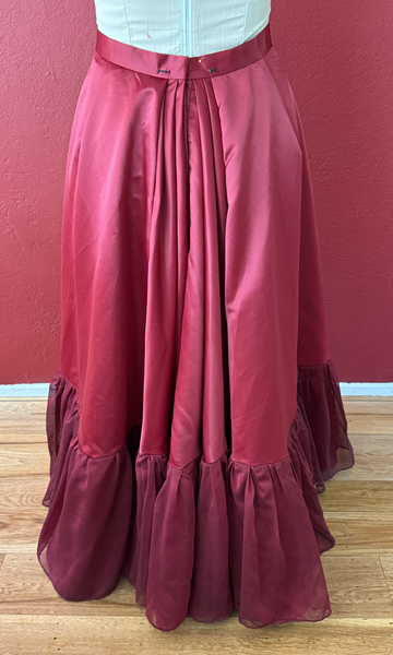 Reproduction 1890s Burgundy Ballgown Skirt Back. McCall's M8231