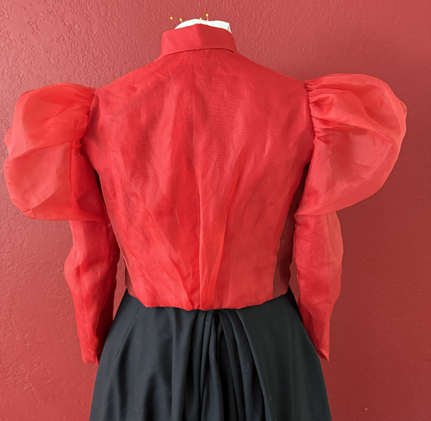 Reproduction 1890s Red Blouse Bodice Back. Laughing Moon 103 