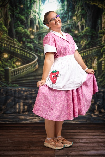 Reproduction 1950s Housewives Dress. Laughing Moon #134 Shirtwaist Dress. Photo by Mark Edwards Photographer..