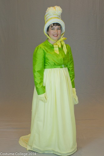 Reproduction Regency Yellow Dress Right Quarter View. Photo by Andrew Schmidt.