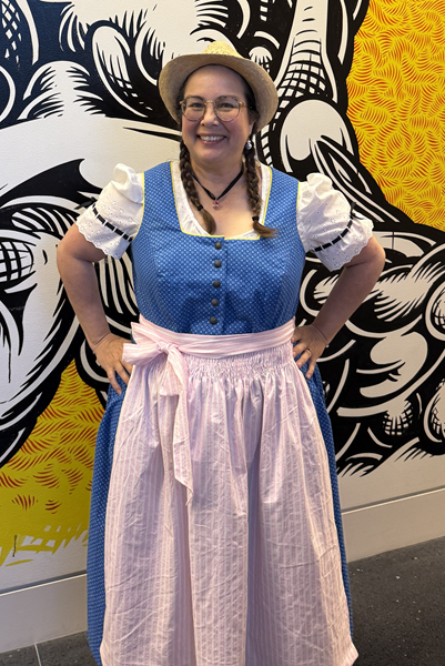 Blue Dirndl at Crocker ArtMix Beerfest September 2025. Burda 8448